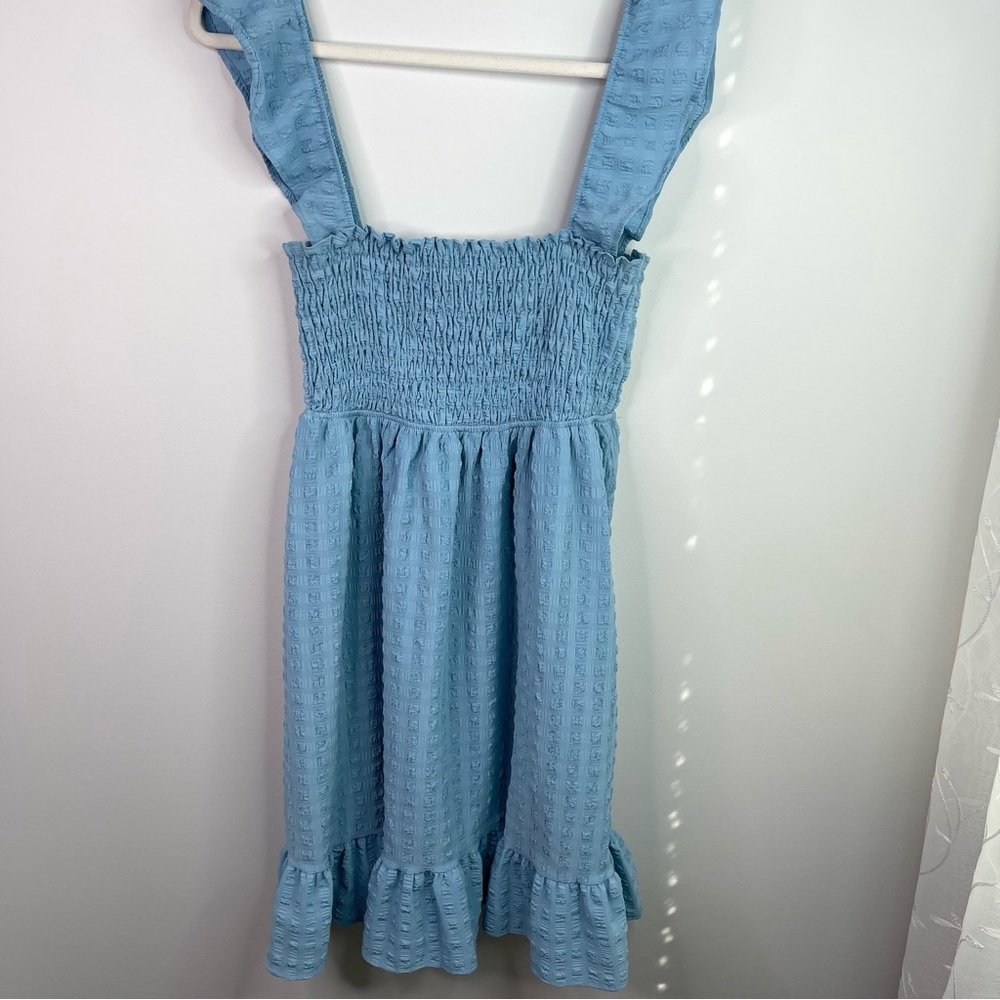 Ces Femme Blue Smocked Tiered Sundress